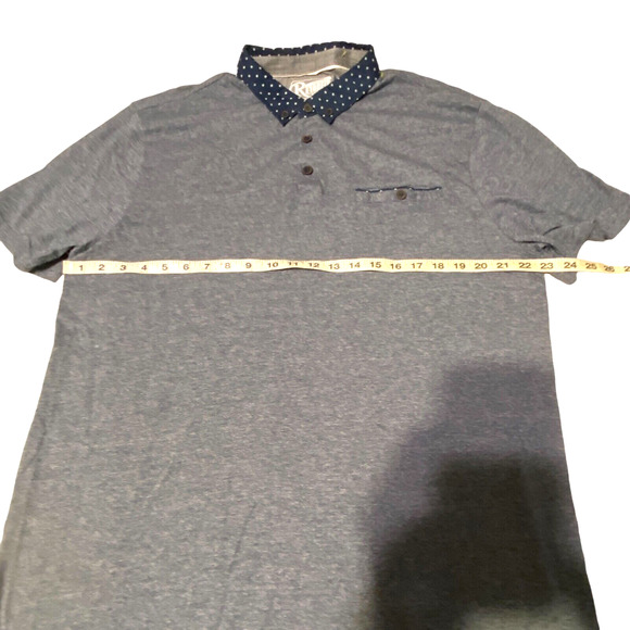 Retrofit MFG Co 3 Button Collared Pullover Mens Shirt Size‎ XL striped Navy Polo - Picture 8 of 9